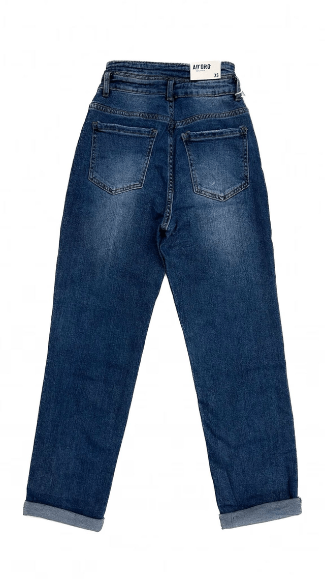 Jeans vita alta doppio bottone